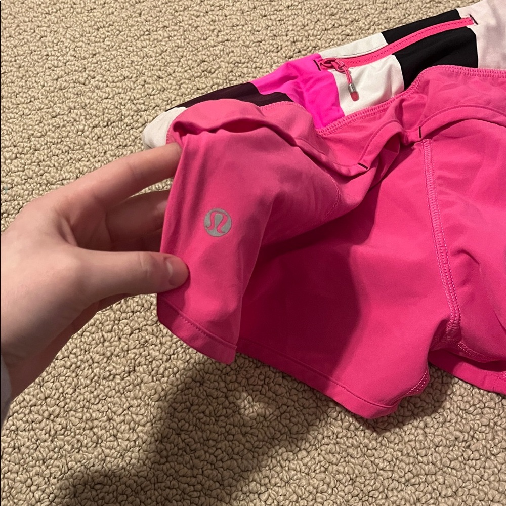 Lululemon Run Speed Short 8 Raspberry Glo Light / Pow Stripe Raspberry Glo Light - Picture 4 of 4